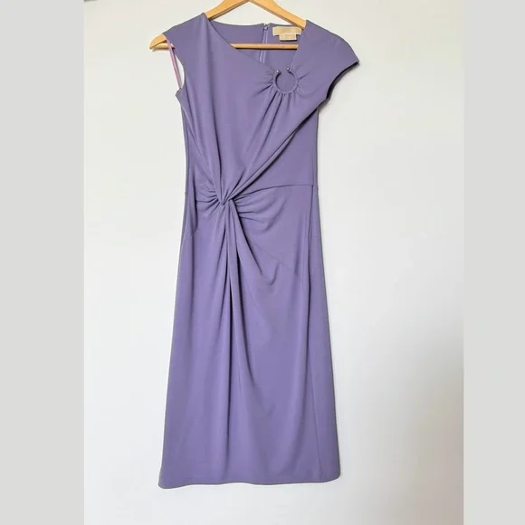 Michael Kors | Dresses | Michael Kors Designer Asymmetrical Sheath Dress  Purple Made In Italy Size 6 | Poshmark